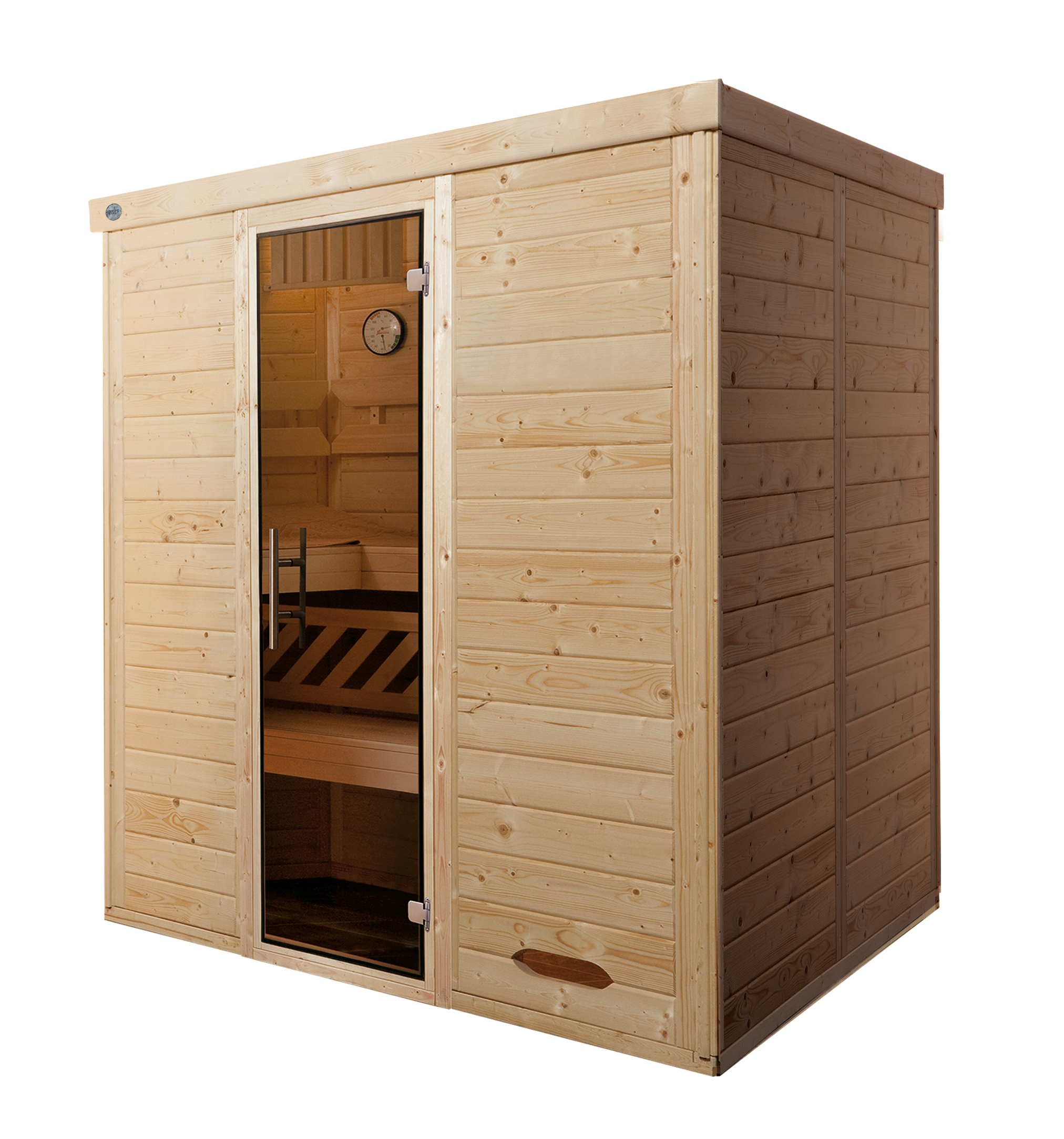 Vorschaubild Galerie Weka Design-Elementsauna Kemi E 3 mit Glastür - 45 mm inkl. 10-teiligem gratis Zubehörset (Gesamtwert 237,40 €)