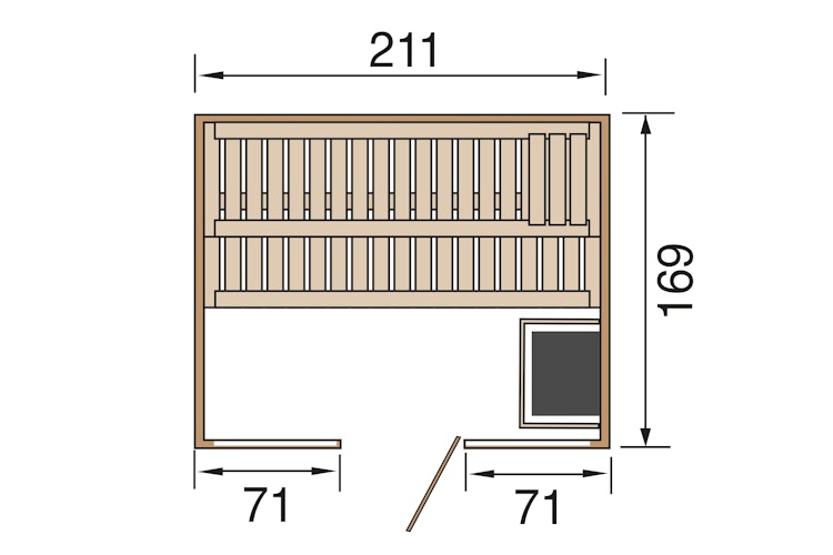 Weka Premium Massivholz-Elementsauna Kemi Panorama 2 mit Glastür+2 Fenster und Sternenhimmel - 45 mm inkl. gratis Sauna-Set im Wert von 240,40 € (10-teilig) Bild