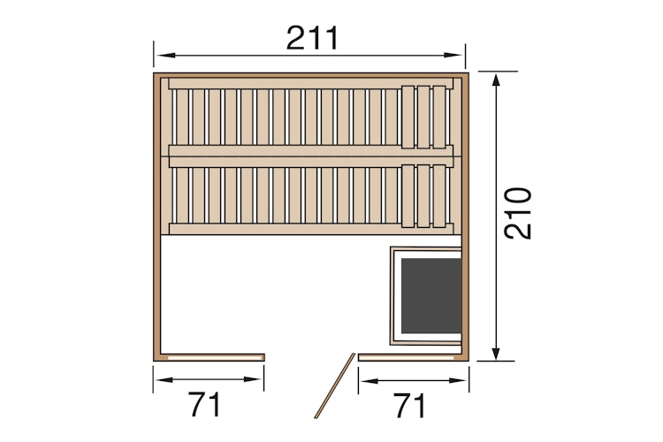 Weka Premium Massivholz-Elementsauna Kemi Panorama 3 mit Glastür+2 Fenster und Sternenhimmel - 45 mm inkl. gratis Sauna-Set im Wert von 240,40 € (10-teilig) Bild