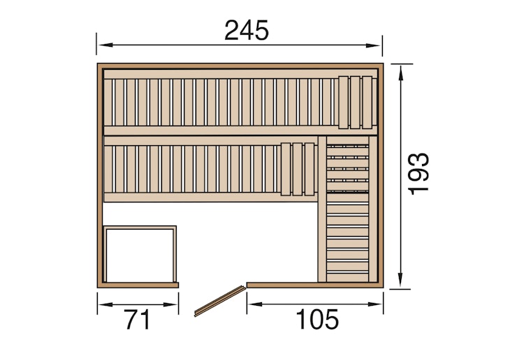 Weka Premium Massivholz-Elementsauna Kemi 5 mit Glastür - 45 mm inkl. gratis Sauna-Set im Wert von 240,40 € (10-teilig) Bild