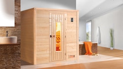 Weka Premium Massivholzsauna Bergen 1 - 45 mm inkl. gratis Sauna-Set im Wert von 240,40 € (10-teilig)