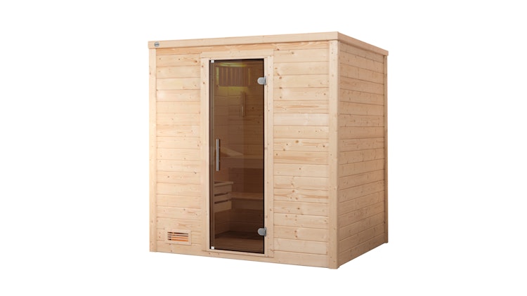 Weka Premium Massivholzsauna Bergen 1 - 45 mm inkl. gratis Sauna-Set im Wert von 240,40 € (10-teilig)