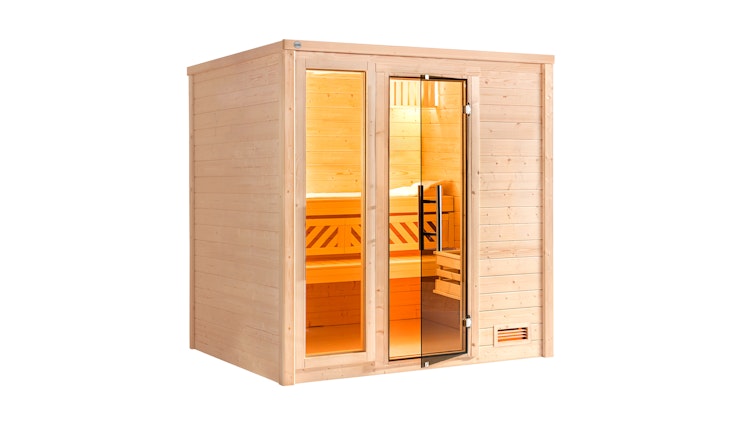 Weka Premium Massivholzsauna Bergen 1.8 - 45 mm inkl. gratis Sauna-Set im Wert von 240,40 € (10-teilig) Bild