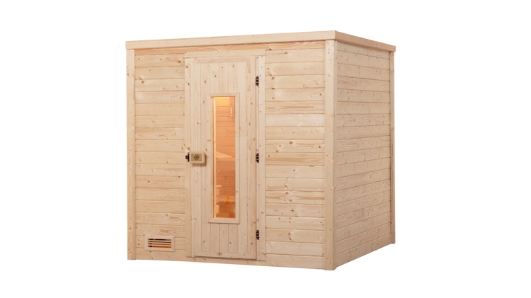 Weka Premium Massivholzsauna Bergen 2 - 45 mm inkl. gratis Sauna-Set im Wert von 240,40 € (10-teilig) Bild