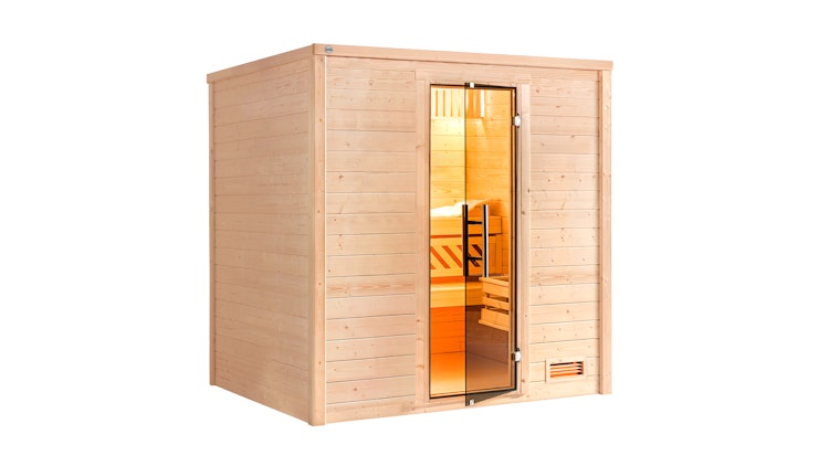 Weka Premium Massivholzsauna Bergen 2 - 45 mm inkl. gratis Sauna-Set im Wert von 240,40 € (10-teilig) Bild