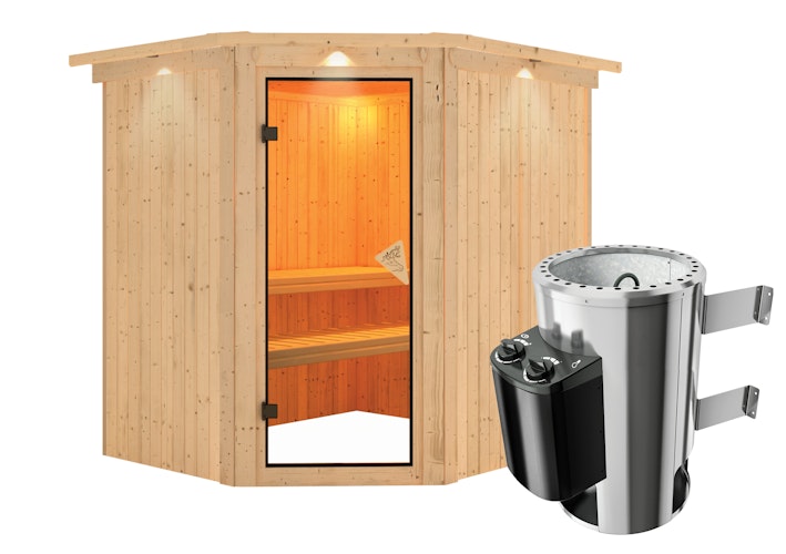 Karibu Sauna Lilja - 68 mm Systemsauna - 230 Volt Plug & Play