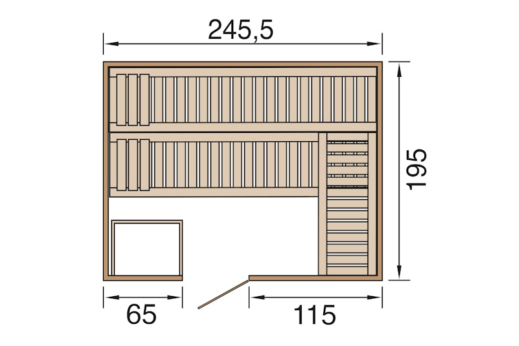 Weka Premium Massivholzsauna Bergen 3 Familiensauna - 45 mm inkl. gratis Sauna-Set im Wert von 240,40 € (10-teilig)