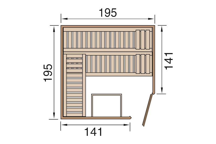 Weka Premium Massivholzsauna Turku 2 - 45 mm inkl. gratis Sauna-Set im Wert von 240,40 € (10-teilig) Bild