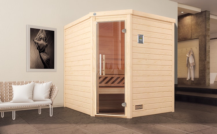 Weka Premium Massivholzsauna Turku 2 - 45 mm inkl. gratis Sauna-Set im Wert von 240,40 € (10-teilig) Bild