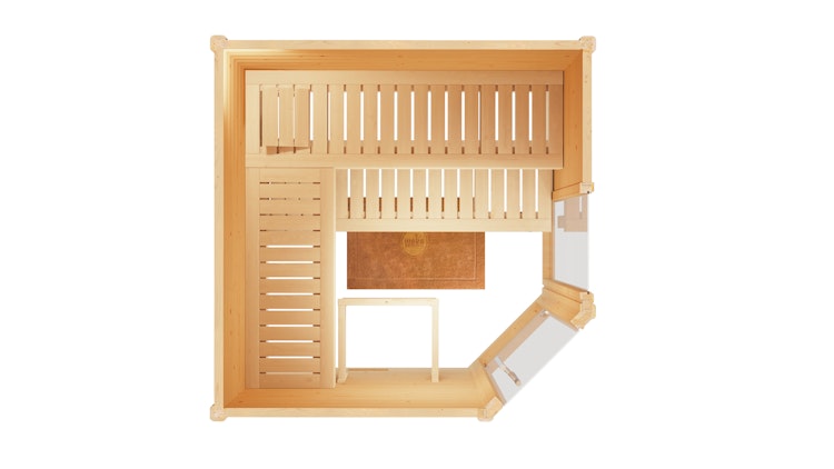 Weka Premium Massivholzsauna Cubilis 2 mit Glastür+Fenster inkl. Montageservice - 45 mm inkl. gratis Sauna-Set im Wert von 240,40 € (10-teilig) Bild