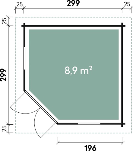 Wolff Finnhaus Gartenhaus 5-Eckhaus Maja 40-A