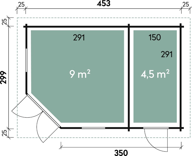 Wolff Finnhaus Gartenhaus 5-Eckhaus Maja 40-B / 2-Raum