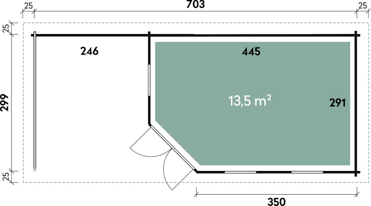 Wolff Finnhaus Gartenhaus 5-Eckhaus Maja 40-B / 1-Raum Bild