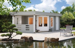 Wolff Finnhaus Gartenhaus 5-Eckhaus Maja 40-B / 2-Raum inkl. gratis Fundamentanker/Pads