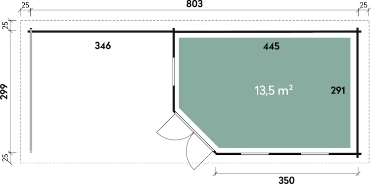 Wolff Finnhaus Gartenhaus 5-Eckhaus Maja 40-B / 1-Raum Bild