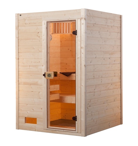Weka Sauna Valida Gr. 1 mit Glastür - Massivholzsauna 38 mm