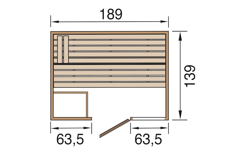 Weka Sauna Valida Gr. 2 mit Glastür + Fenster - Massivholzsauna 38 mm inkl. gratis Sauna-Set im Wert von 240,40 € (10-teilig)