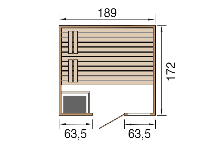 Weka Sauna Valida Plus mit Glastür/Fenster/9 kW Ofen Inkl. gratis Sauna-Set im Wert von 240,40 € (10-teilig) Bild