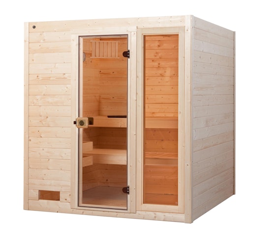 Weka Sauna 537 / Valida Gr. 3 mit Glastür+Fenster - Massivholzsauna 38 mm