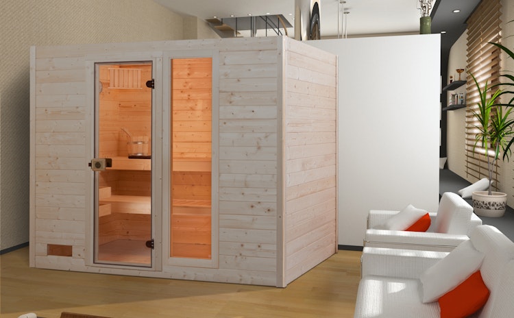 Weka Sauna Valida Gr. 4 mit Glastür - Massivholzsauna 38 mm inkl. gratis Sauna-Set im Wert von 240,40 € (10-teilig) Bild