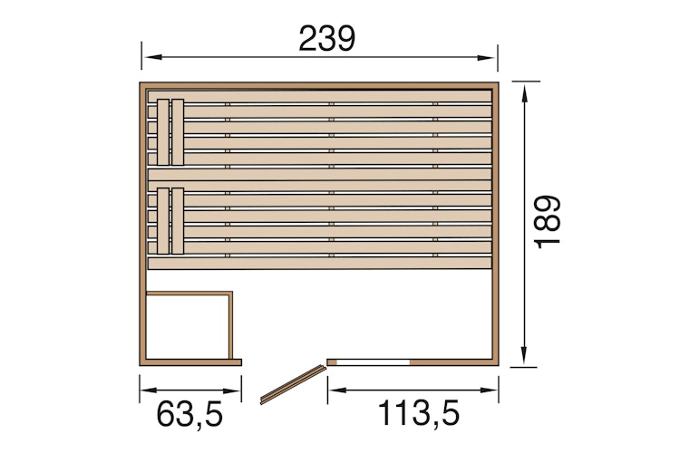 Weka Sauna 538 / Valida Gr. 4 Glastür+Fenster - Massivholzsauna 38 mm inkl. gratis Sauna-Set im Wert von 240,40 € (10-teilig) Bild