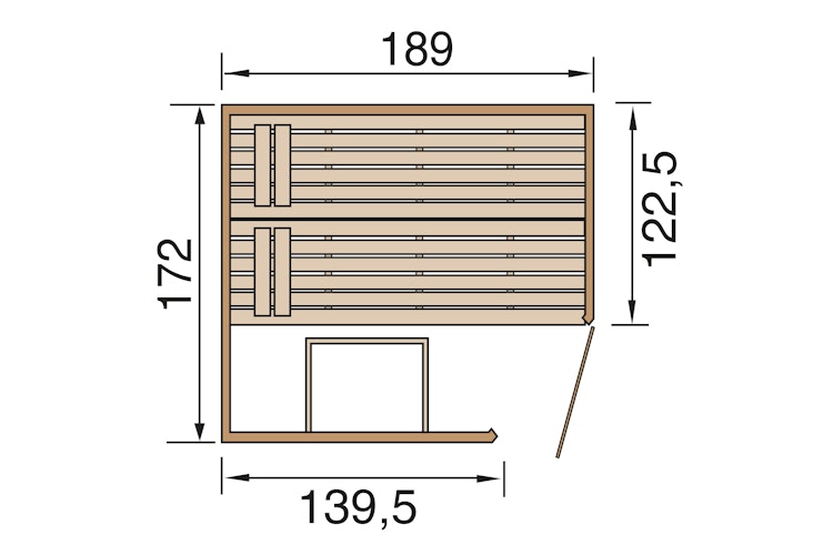 Weka Sauna Valida Eck 1.8 mit Glastür/Fenster- Massivholzsauna 38 mm inkl. gratis Sauna-Set im Wert von 240,40 € (10-teilig) Bild