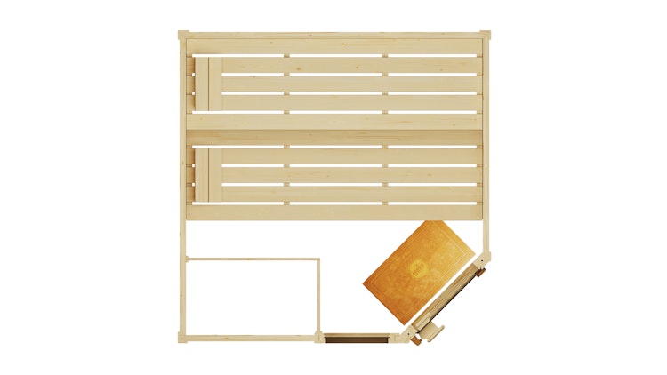 Weka Sauna Valida Eck 1.8 mit Glastür/Fenster- Massivholzsauna 38 mm inkl. gratis Sauna-Set im Wert von 240,40 € (10-teilig) Bild