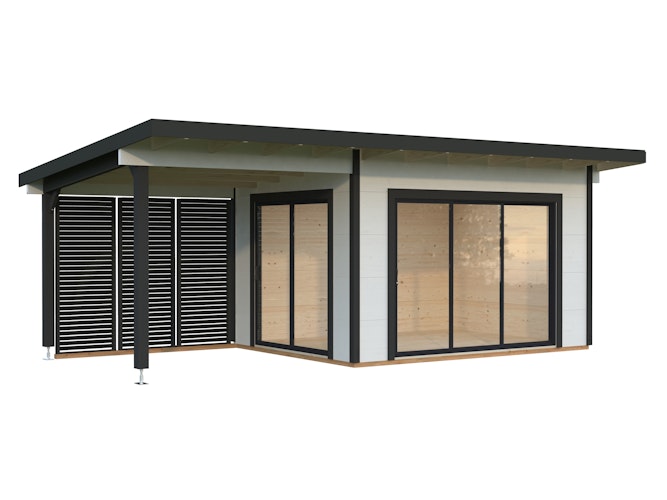 Palmako Gartenhaus Grace 11,2+8,2 m² Slide Plus - 56 mm Inkl. Anbau