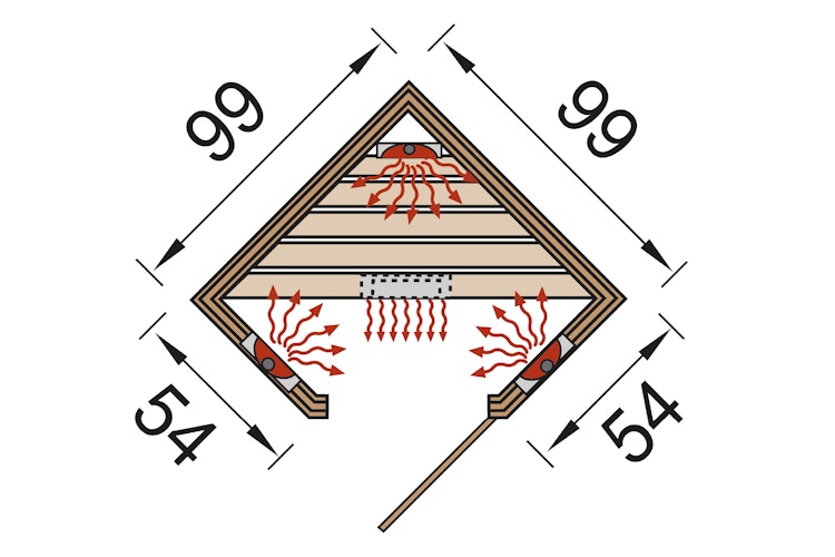 Weka Infrarot Kabine Tanilla Eck - inkl. Lendenstütze inkl. Linienstrahler