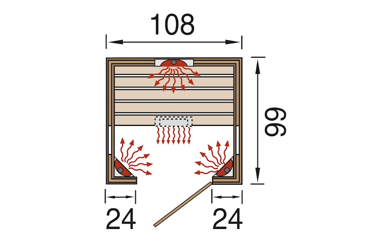 Weka Infrarot Wärmekabine Mila Gr. 1 inkl. Linienstrahler