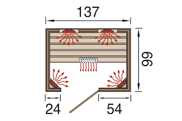 Weka Infrarot Wärmekabine Mila Gr. 2 inkl. Linienstrahler Bild