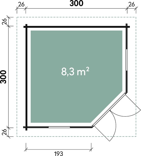 Wolff Finnhaus Gartenhaus Maria 44-A/B isolierverglast