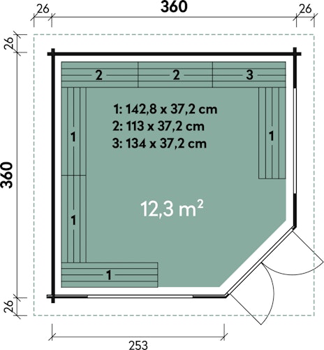 Wolff Finnhaus Gartenhaus Maria 44-A/B isolierverglast