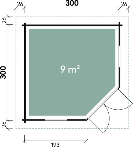 Wolff Finnhaus Gartenhaus 5-Eckhaus Katrin 44-A/B/C Bild