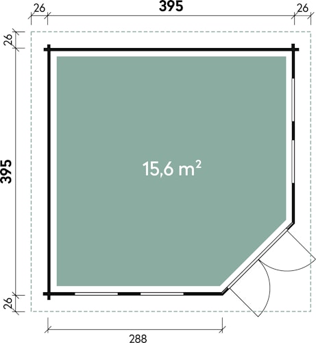 Wolff Finnhaus Gartenhaus 5-Eckhaus Katrin 44-A/B/C Bild