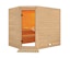 Karibu Sauna Tanami - Massivholzsauna mit Eckeinstieg 38 mm inkl. 9-teiligem gratis ZubehörpaketBild
