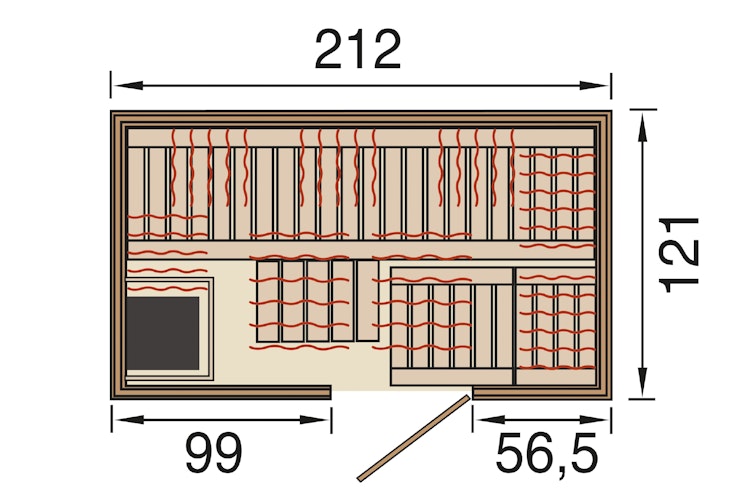 Weka Infrarotkabine / Kombikabine Uppsala inkl. 3,6 kW Ofen inkl. Flächenstrahler
