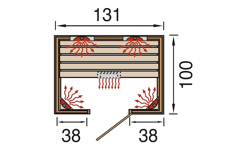 Weka Infrarot Wärmekabine Vaala Gr. 2 inkl. Linienstrahler Bild