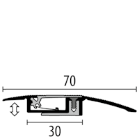 Parkettfreund Avamont®-Anpassungsprofil PF 552 F2 edelstahloptik 900x70 mm - 7 - 16 mm Aluminium eloxiert gerillt; mit Kabelkanal