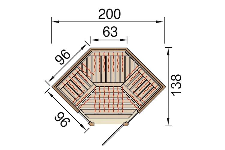 Weka Infrarotkabine Osby Eck inkl. Flächenstrahler Bild