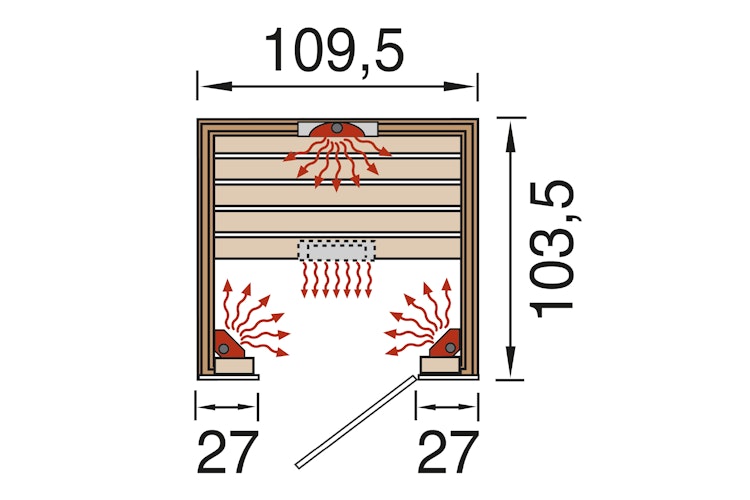 Weka Infrarot Wärmekabine Hamina Gr. 1 inkl. Linienstrahler Bild