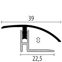 Parkettfreund Uno-Click-Parkett-Anpassungsprofil PF 559 H H30 Eiche hell 1000x39 mm - 12 - 17 mm Holzdekor mit glatter Oberfläche