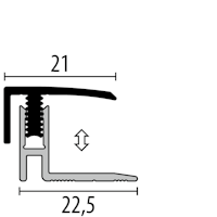 Parkettfreund Uno-Click-Parkett-Abschlussprofil PF 560 F2G edelstahloptik fein geschliffen 900x21 mm - 12 - 17 mm Aluminium eloxiert mit glatter Oberfläche