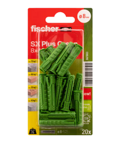 FISCHER Spreizdübel SX Plus  GREEN K 8x40 (20 Stück) 567863