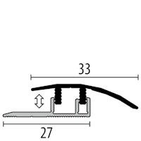 Parkettfreund Premium-Vinyl-Anpassungsprofil PF 576V H H30 Eiche hell 900x33 mm - 4 - 7,5 (5 - 12)* mm Holzdekor mit glatter Oberfläche