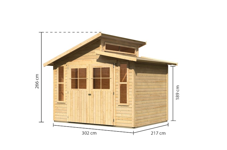 Karibu Eco Gartenhaus Gerätehaus Grafenau / Grauburg 6 - 19 mm inkl. gratis Innenraum-Pflegebox im Wert von 99€ Bild