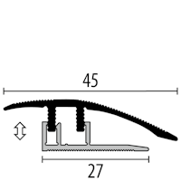 Parkettfreund Premium-Laminat-Anpassungsprofil PF 586L H H33 Eiche weiß gekalkt 1000x45 mm - 6 - 10 mm Holzdekor gerillt