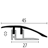 Parkettfreund Premium-Laminat Maxx-Anpassungsprofil PF 586LMaxx H H33 Eiche weiß gekalkt 1000x45 mm - 8 - 12 mm Holzdekor gerillt