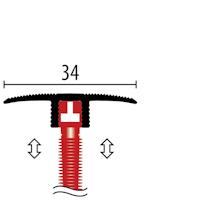 Parkettfreund PFE-Click-Übergangsprofil PF 588D H H22 Buche hell 1000x34 mm - 6 - 25 mm Holzdekor gerillt; mit Lamellendübel