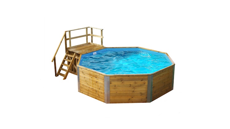 Weka Massivholzpool 593 B Gr.1, "Alles dabei" - 45 mm - 376 x 476 cm inkl. gratis Pool-Pflegeset